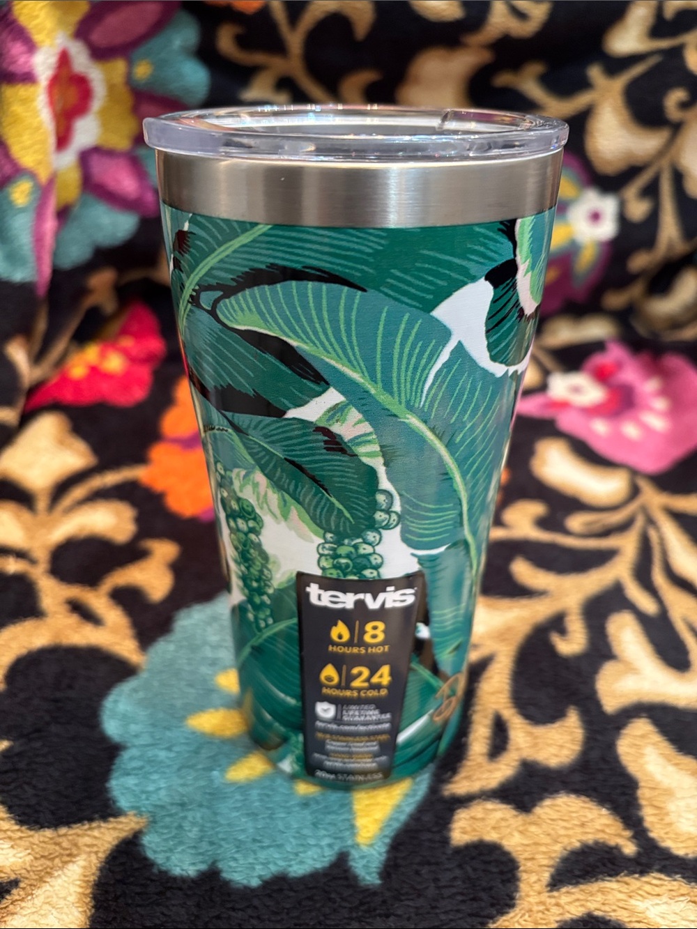 NEW tervis Tropical Leaf Pattern Tumbler - Dorothy Draper collection